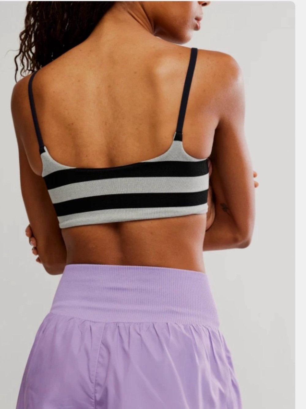 Free People Women's Reversible Black and Gray Tighten Up Bra, Size M - Picture 3 of 9